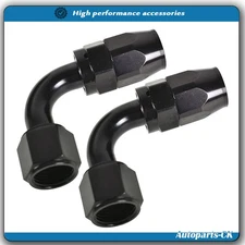 90 Degree Swivel Oil Fuel Air Gas Line Hose End Fitting Elbow Set Of 2 10AN-AN10