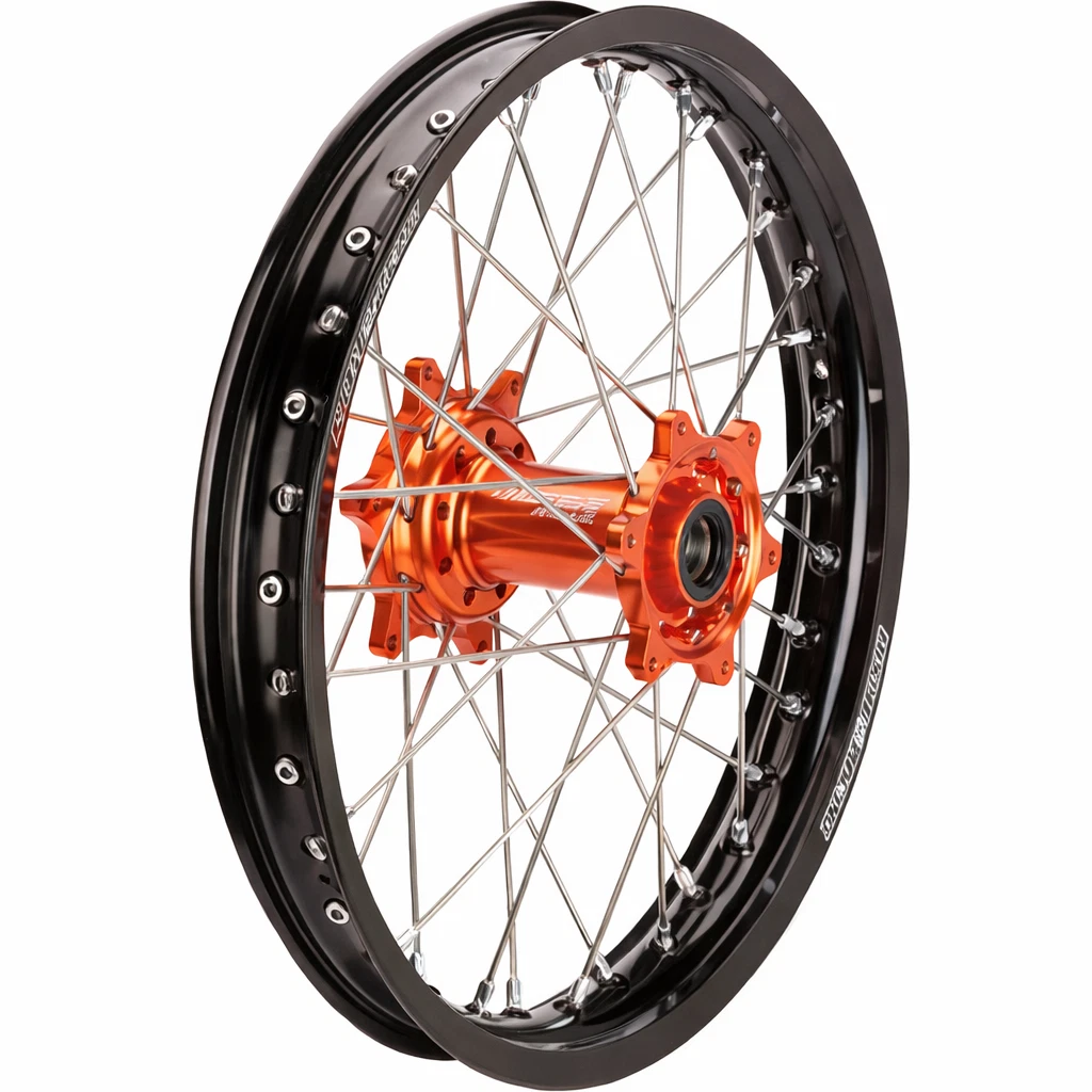Moose Rear SX-1 Complete 2.15x18 Black Wheel w/Orange Hub - 0204-0630