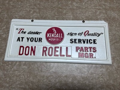 Vintage Kendall Motor Oil Plastic Sign 22 x 10