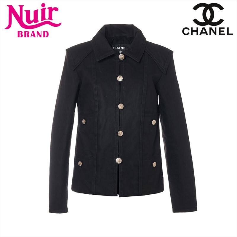 CHANEL Jacket Coco Button Cotton P62619V48194 Gra… - image 1