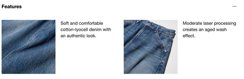 UNIQLO Jersey Barrel Silhouette Jeans High Quality Materials NEW XS-4XL