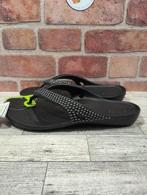 箱 Crocs Kadee II Jewels Flip Flops Women's Size 9 Black 211349-001