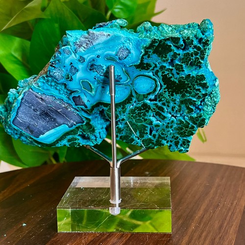 345G Rare Natural silica malachite slice quartz crystal luster mineral specime - Picture 5 of 20