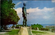 Statue of Massasoit Plymouth Massachusetts Vintage Kodachrome Postcard