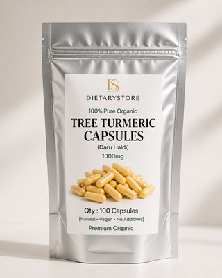 100% Organic Tree Turmeric Daru Haldi Berberis aristata 1000mg  (100 Capsules)