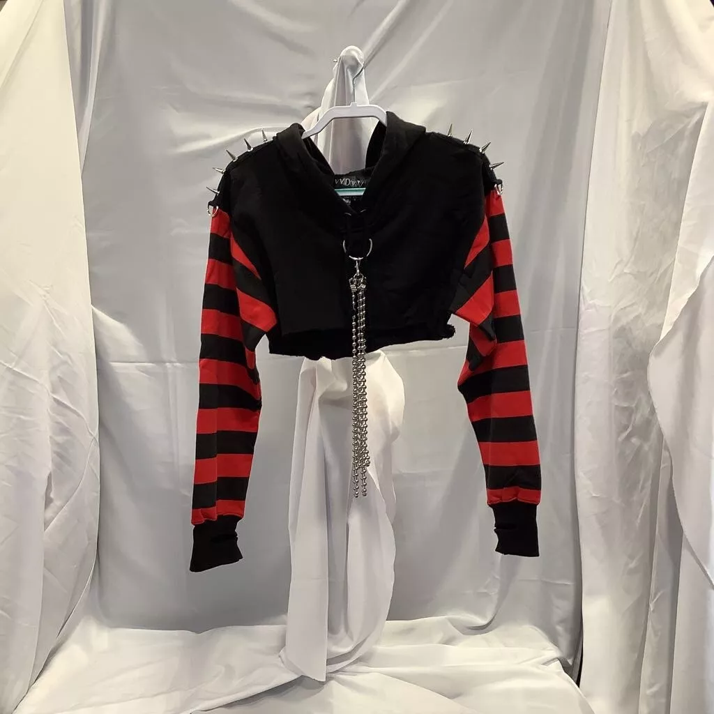 Striped crop hotsell hoodie