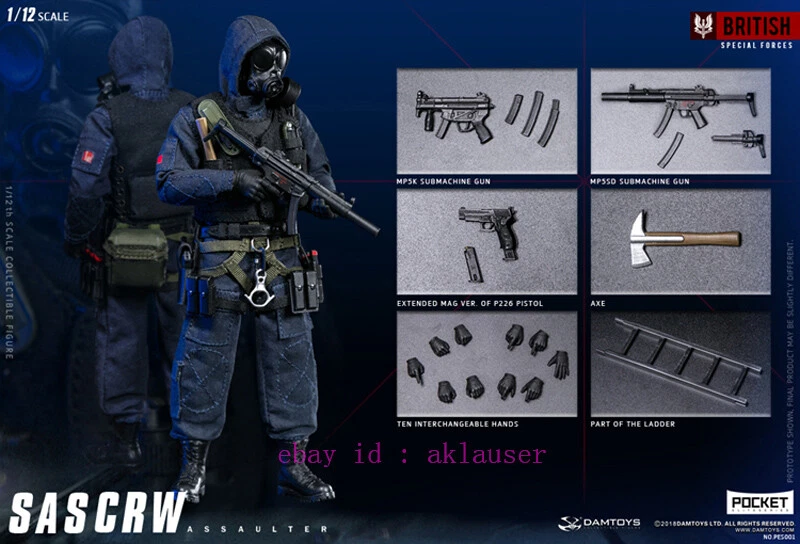 Damtoys 1/12 Pes001 Pocket Elite Series Sas Crw Assaulter Action Figure Toy