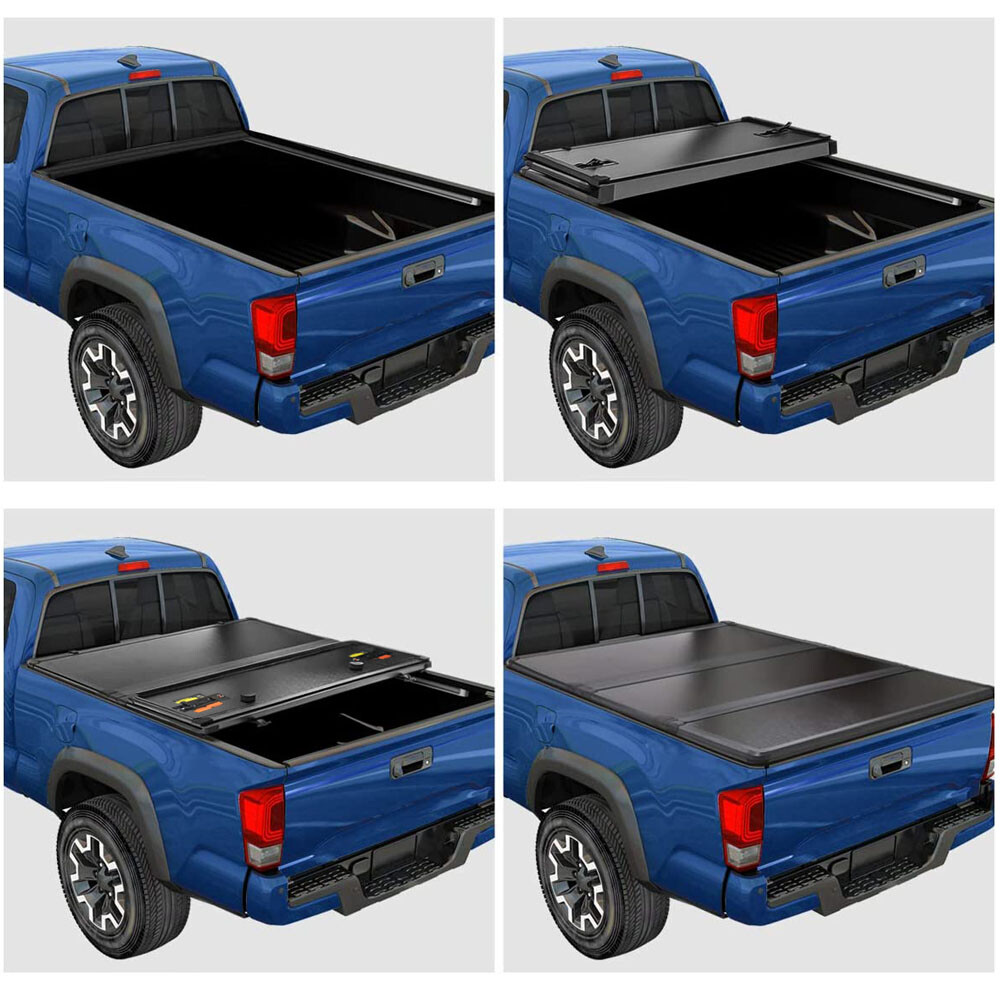 5FT Hard Truck Bed Tonneau Cover For 2005-2015 Toyota Tacoma Tri-Fold w/ Lamp