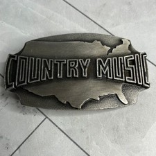 Vintage Rare Pewter Belt Buckle - Country Music