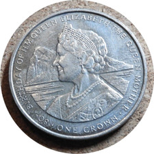 elf Gibraltar 1 Crown 1980  Queen Mum 80th