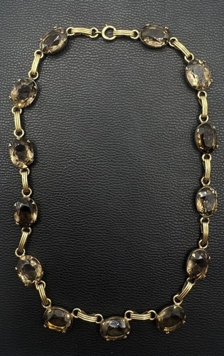 Winard 12K Gold Filled Yellow Gold GF Topaz Necklace Oval Prong Spring Ring #7 - Picture 6 of 11