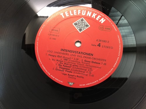 UDO LINDENBERG; LIVE INTENSIVSTATIONEN #628580DT TELEFUNKEN/DECCA 1982 X2LP's NM - Picture 17 of 20