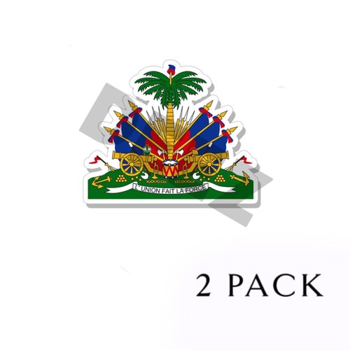 Haiti Coat of Arms Vinyl Stickers - Indoor Outdoor Haitian Crest Emblem Flag - Foto 2 di 2