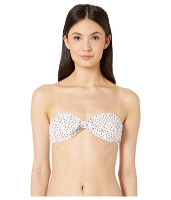 Eberjey  White/Port Felix Lola L122211 Woman's Bikini Top Size S