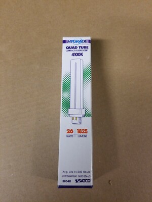 Satco CFL Bulb – 26W, T4, G24q-3 Base, 4-Pin, 841 Model (S8340) – Energy Saving Spiral Lamp - View #9