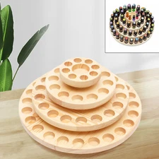 63 Holes Essential Oil Rotatable Display?Wooden storage shelf 14.37*6.61inch