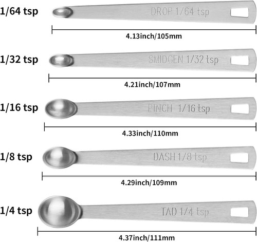 5PCS Small Measuring Spoons Set Stainless Steel Tiny Measuring Spoons for Cookin - Picture 3 of 7