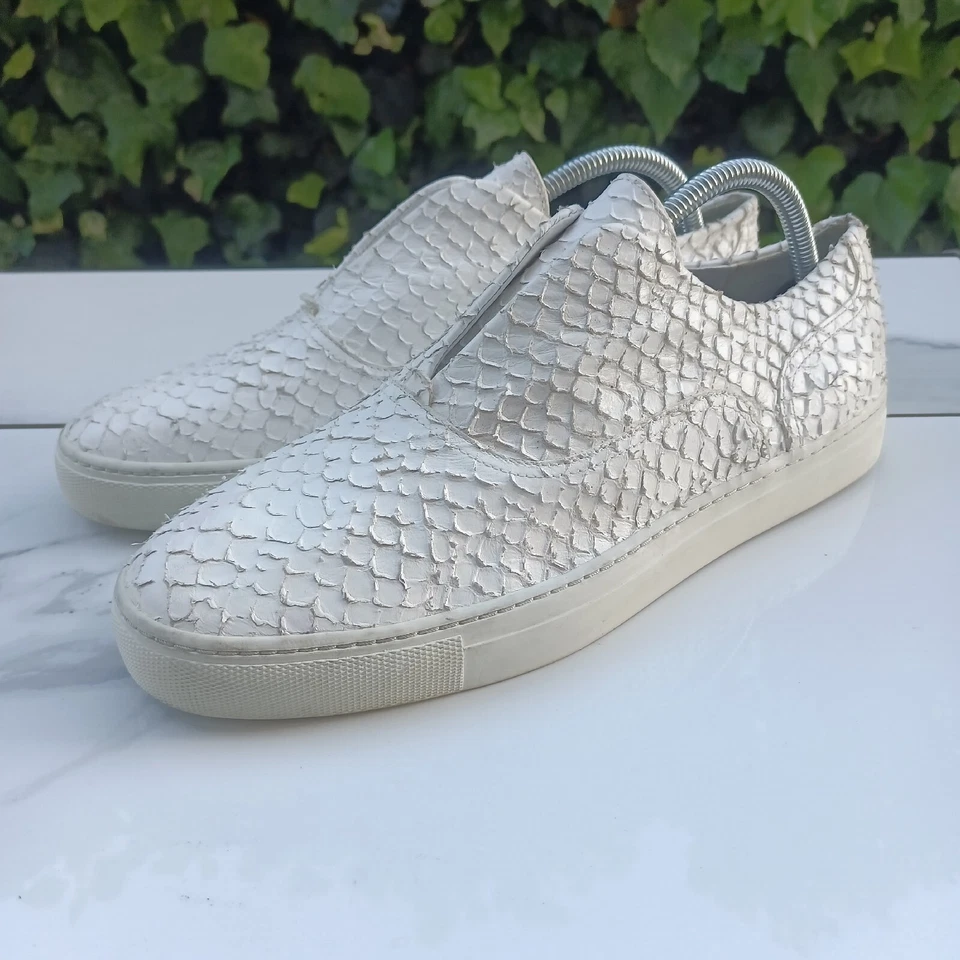 Zapatillas sin cordones Vince Nelson piel de serpiente cuero en relieve para mujer talla 11 Foto 4 de 4