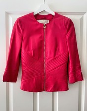Elisabetta Franchi Pink Leather Jacket It 40 Xs