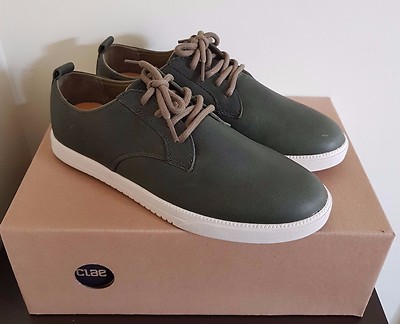 Chaussures Homme Clae Ellington - Cuir Vert - Taille US 8 / EUR 41 - Neuf Avec Boîte