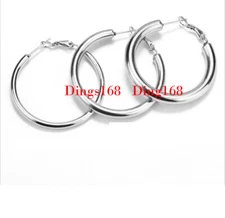 925 Sterling Silver Classic Tube Hoop Earrings Many Size Small Medium Large A792