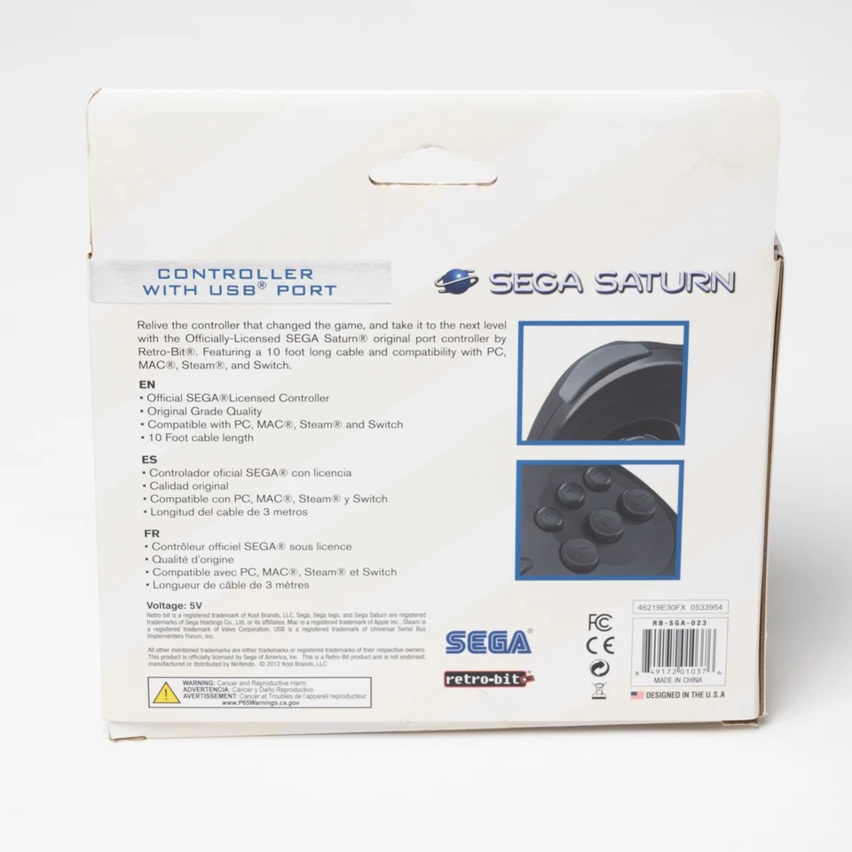Retro-Bit Officially Licensed Sega Saturn USB Controller for PC, Nintendo Switch - Image 3 of 4