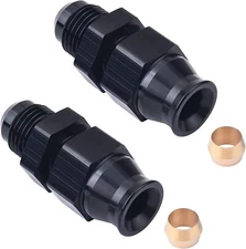 6AN To 5/16" Tube Hardline Fuel Line Adapter Fitting Tubing compression 2Pcs
