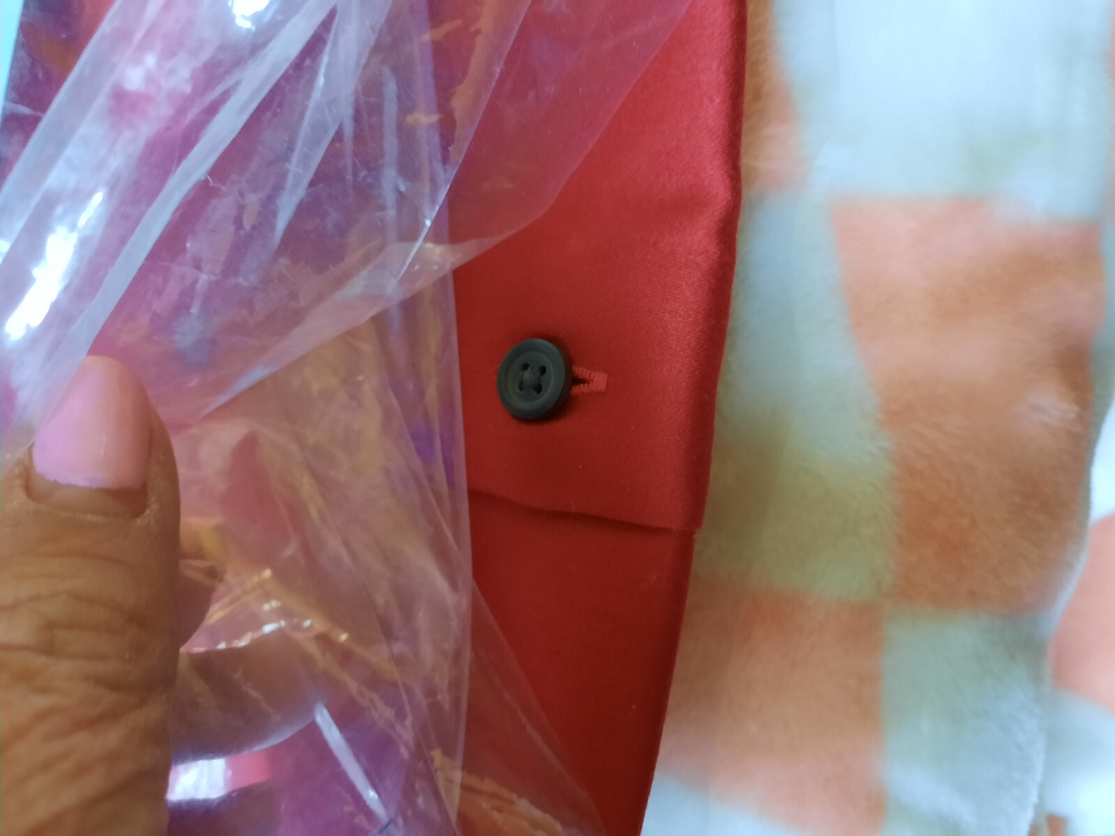 FILA Camicie vintage Saville Row uomo rosso L maniche corte con bottoni sateen resistenti alle rughe