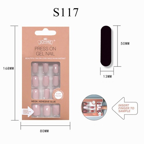 Nails Art Fake Nail Wearable Nails Solid Colored False Nails Detachable ╲ - Picture 2 of 19