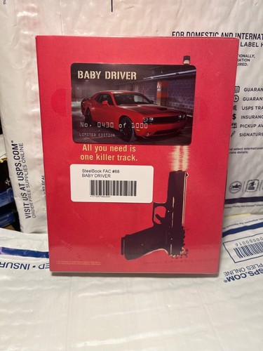 NEW BABY DRIVER BLU-RAY FULL SLIP XL STEELLBOOK+CD+LENTI FILMARENA! SHRINK TEAR - Picture 2 of 9