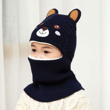 Kids Balaclava Mask Hats -Winter Baby Beanies Hat Warm Bear Skullies Knitted Cap