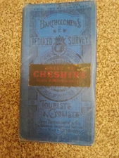  BARTHOLOMEW'S  CLOTH  MAP SHEET 12  CHESHIRE  ORIGINAL COST 2/-  cir  1920