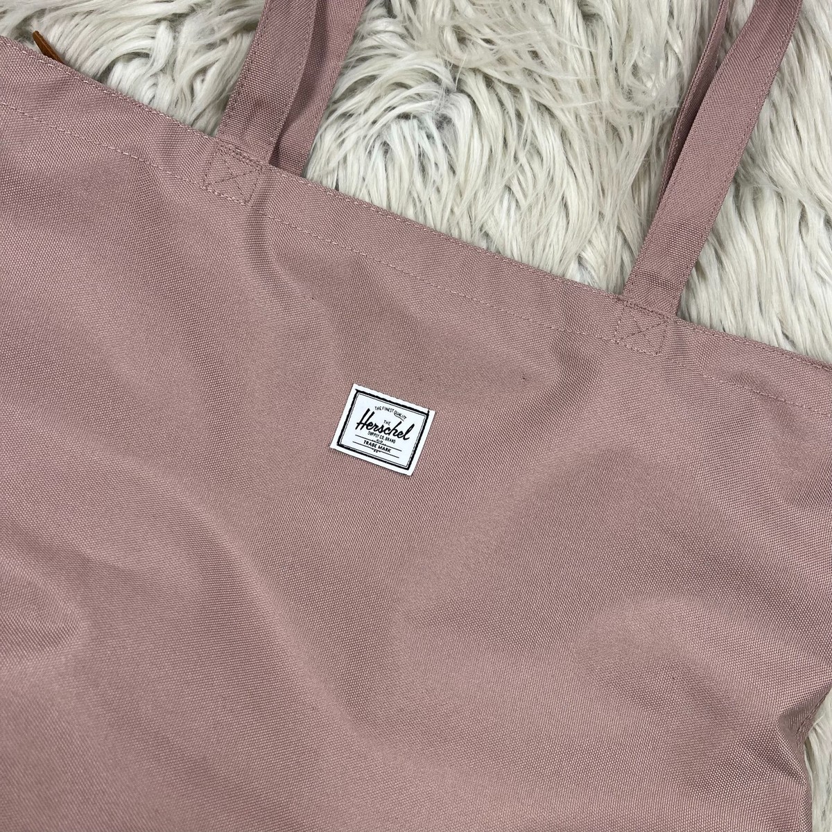 Herschel Muted Pink Canvas Mica Tote Bag Zip Top | eBay