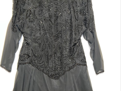VTG GUNIT Fashions Beaded Cocktail Party Evening Dress No Size Paisley Pattern - Picture 11 of 18