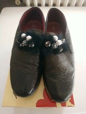 BASKETS COMPENSEES MARTA BENEDA PERLES PLUME CUIR MARRON POINTURE 40 