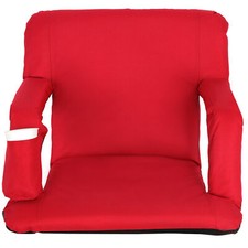 20" Reclining Stadium Seat Chairs with Backrest and Armrests for Bleachers Red
