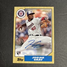 Josiah Gray RC Auto 1987 35th Anniversary 2022 Topps Series 1 87BA-JGR Nationals