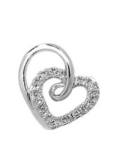Heart Pendant Diamond 9ct White Gold Necklace Real Diamonds