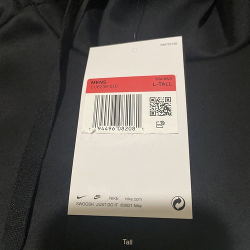 MEN NIKE THERMA PULLOVER SWOOSH TRAINING HOODIE BLACK CU6238-010 SIZE LARGE TALL - Picture 4 of 6