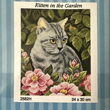 Printed needlepoin tapestry gobelin canvas on...