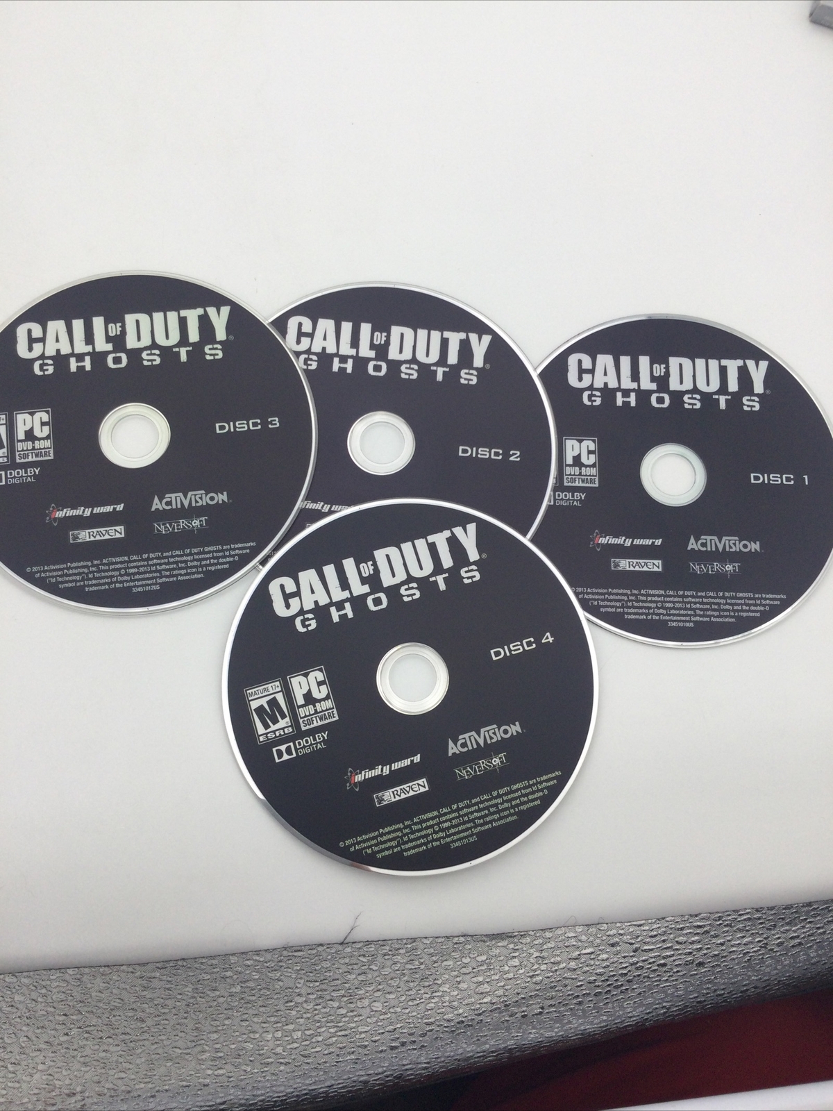 Call of Duty: Ghost (PC Game DVD-ROM, 2003) 4 Set Disc with Manual ...