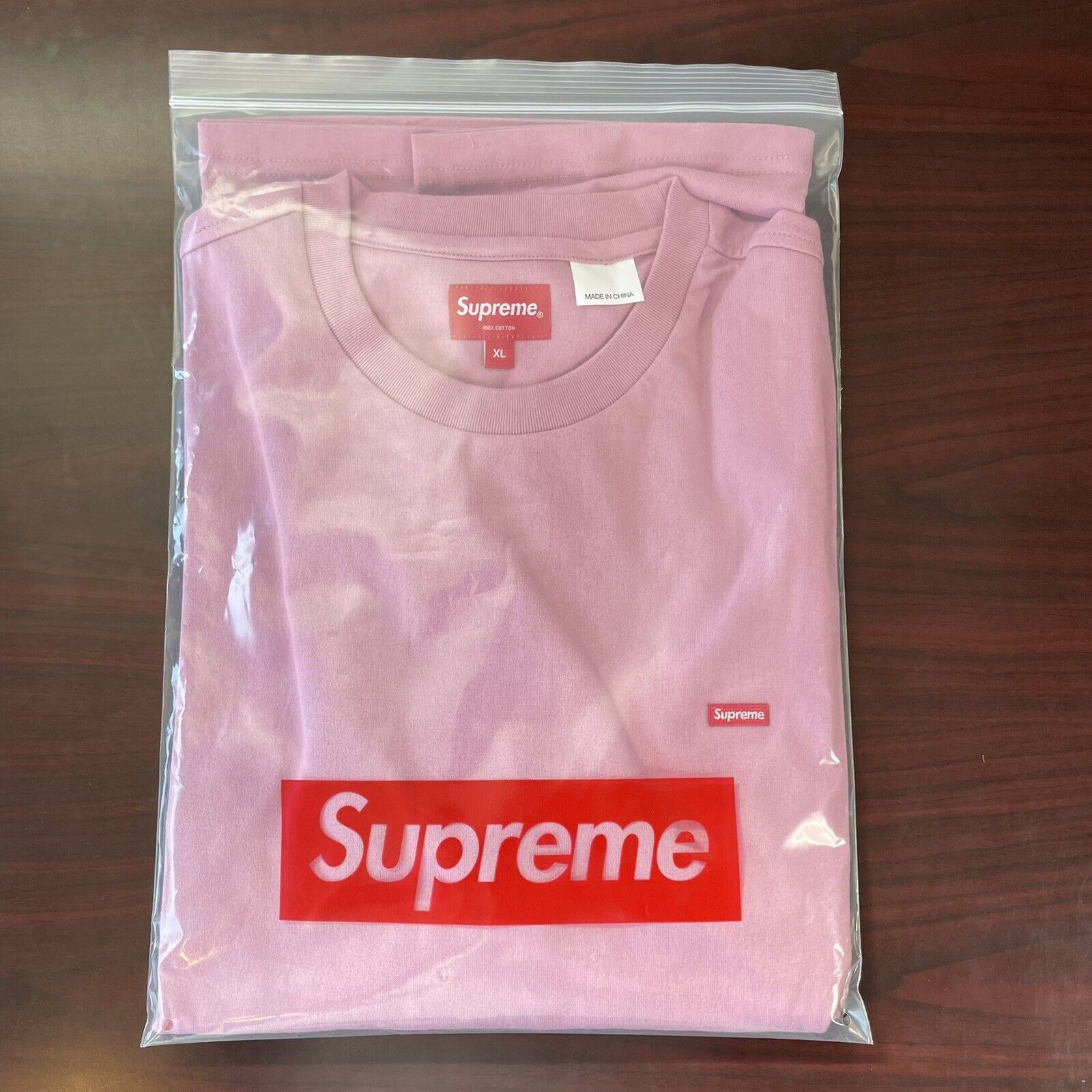 supreme pink on white box logo tee RARE size large vnds