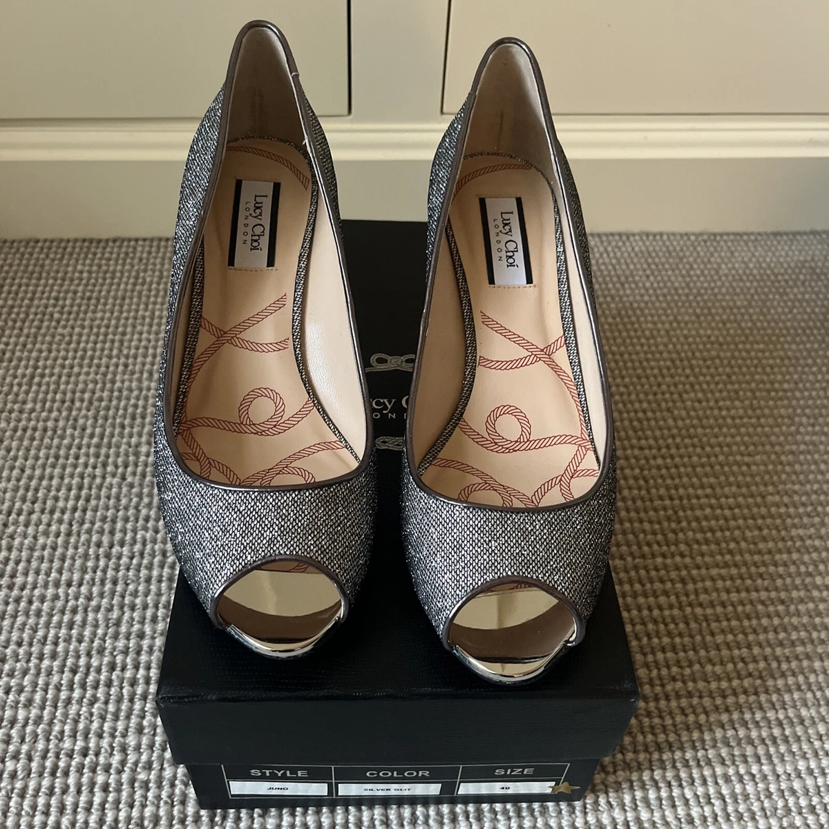 Silver wedge closed toe hotsell shoes
