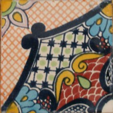  C086 Mexican Tile sample Ceramic Handmade 4x4 inch, GET MANY AS YOU NEED  
