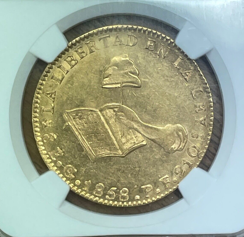 1858 GO PF Mexico Gold 8 Escudos NGC MS-62+, Only 1 Coin Graded Higher @ MS-63 - Picture 3 of 5