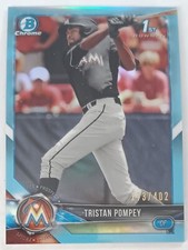 2018 Bowman Chrome Draft Sky Blue Refractor /402 Tristan Pompey #BDC-129