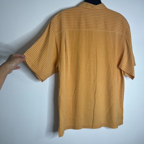 Tommy Bahama 100% SETA arancione con bottoni manica corta uomo taglia M - Foto 3 di 5