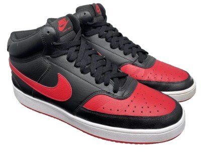 Nike COURT VISION MID DM8682 Black University Red BRED Shoes Mens