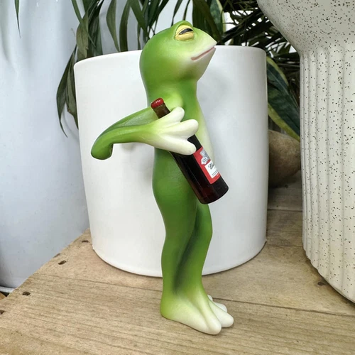 Funny Drinking Frog Statue Flower Pot Hugger Resin Hanging Frog Ornaments Decor - Bild 9 von 20