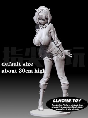 Anime smile Roxanne hot wolf girl 30cm Resin 3D Print GK Kit Figure Unpainted